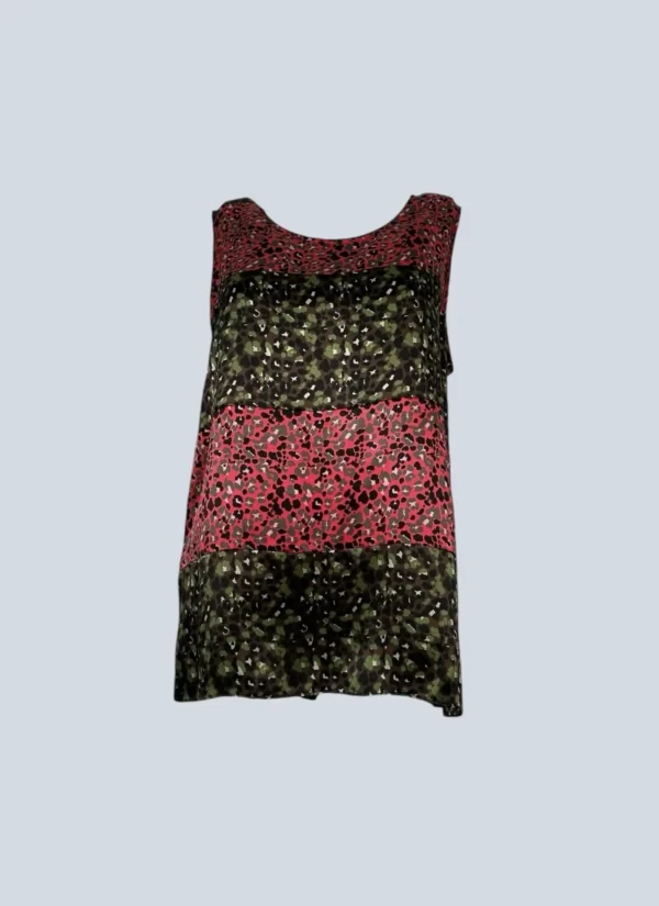 <b>MSGM</b><br> canotta in seta stampata, 42.