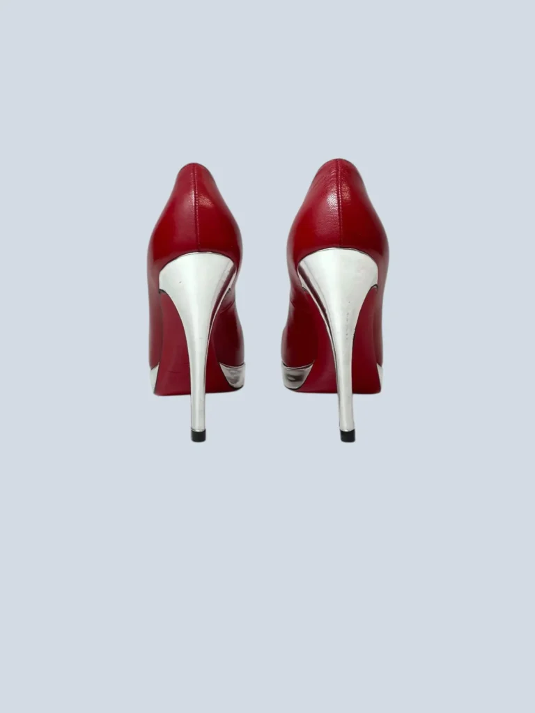 Décolleté con plateau in pelle bicolore, 37., foto 4 di 5