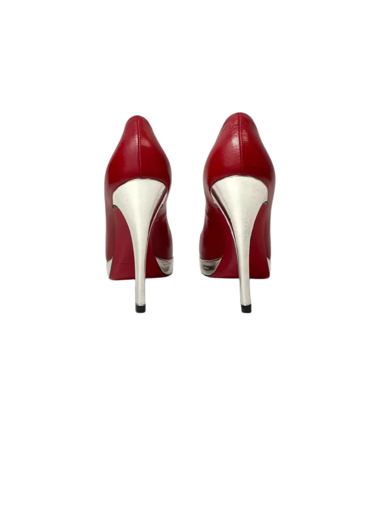 Two-tone leather platform pumps., photo 4 of 5