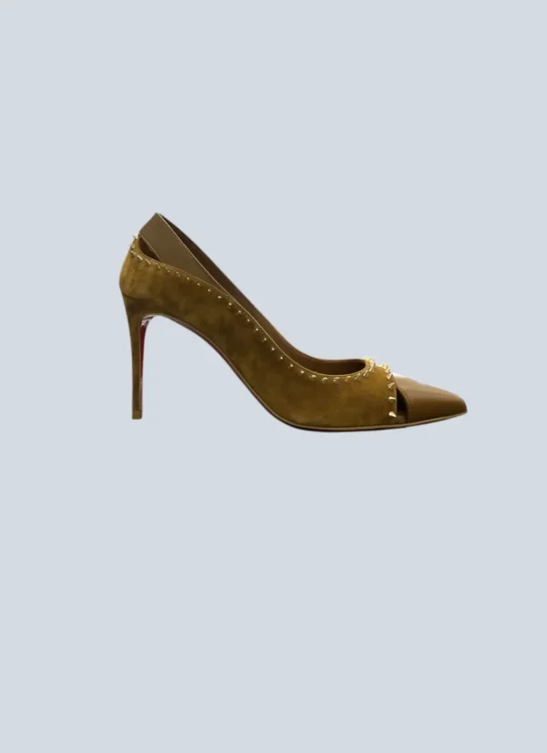 <b>Christian Louboutin</b><br> décolleté Anjalina in suede e pelle, 37.