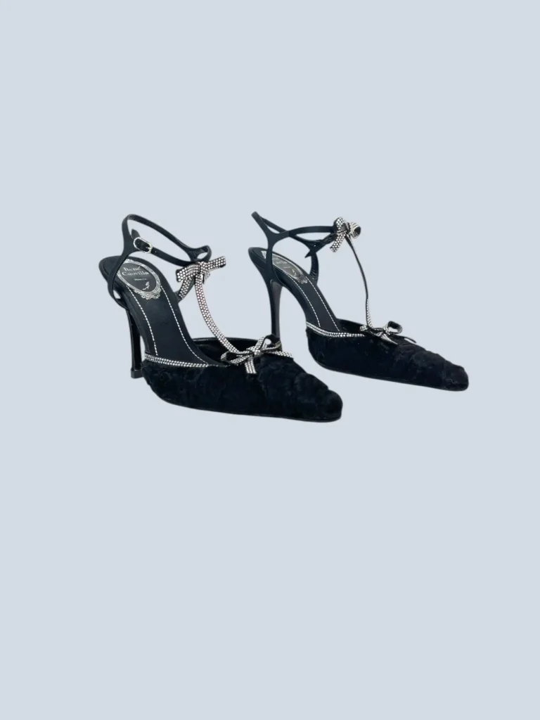 Décolleté in pelliccia e strass, 37,5., foto 2 di 8