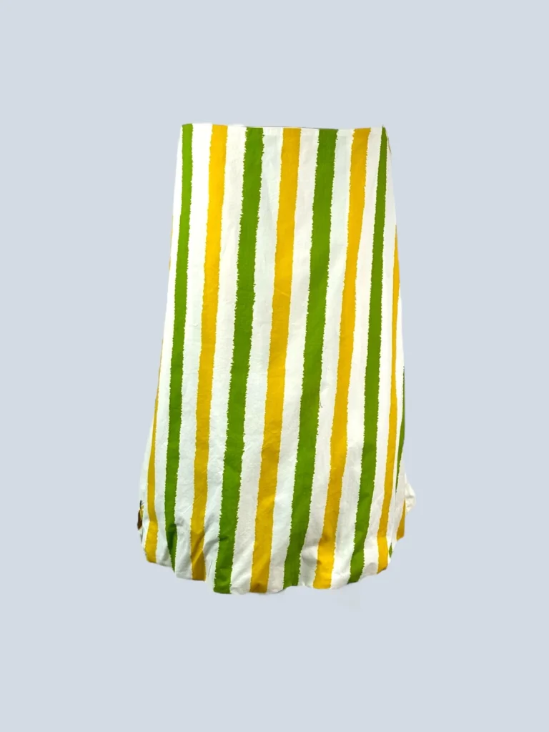 Cotton striped and floral skirt, 44.