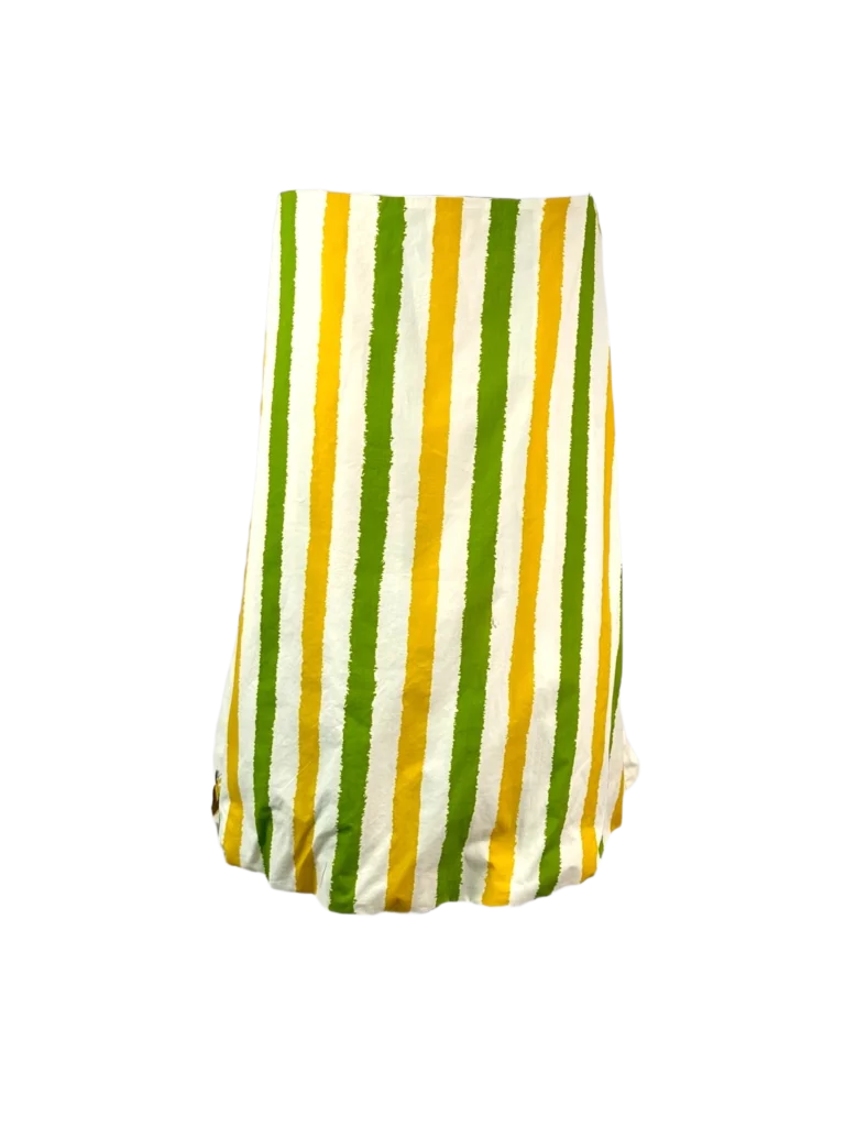 Striped and floral cotton skirt.