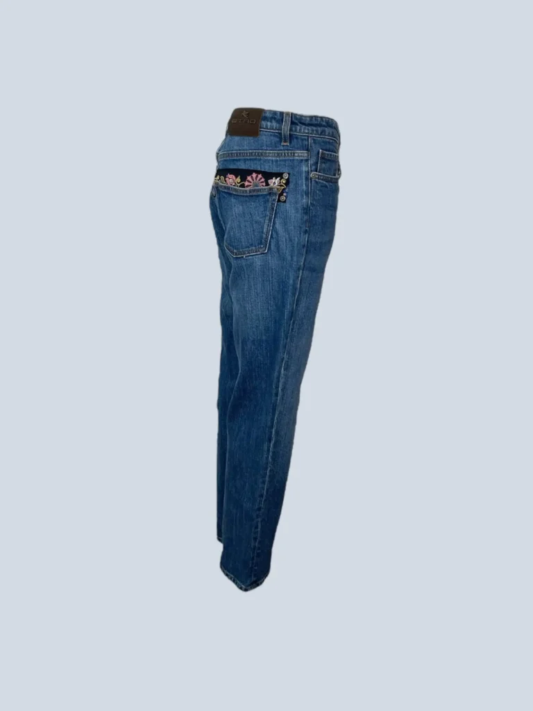 Pantaloni in denim con dettaglio floreale, 28., foto 3 di 8