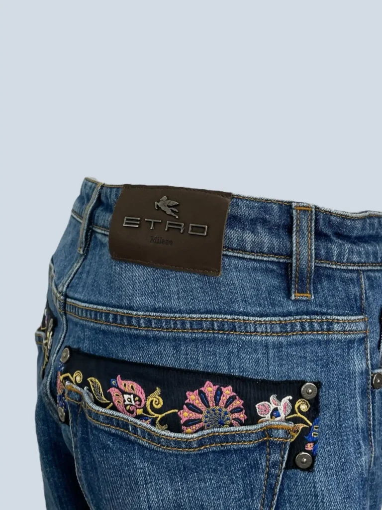 Pantaloni in denim con dettaglio floreale, 28., foto 6 di 8