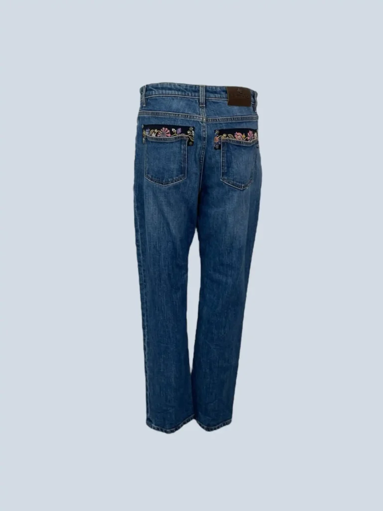 Pantaloni in denim con dettaglio floreale, 28., foto 4 di 8