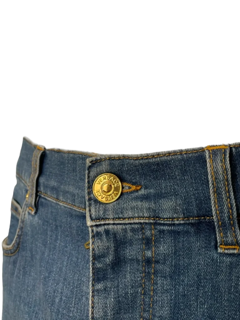 Denim trousers with Medusa embroidery, photo 6 of 9