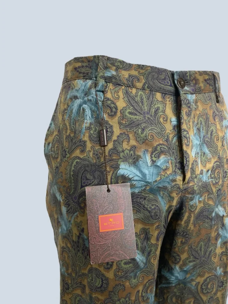 Paisley print linen-blend trousers, 52., photo 4 of 6