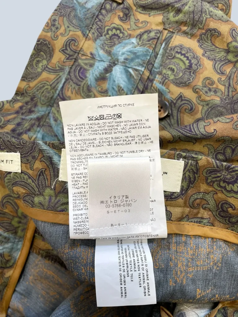 Paisley print linen-blend trousers, 52., photo 5 of 6
