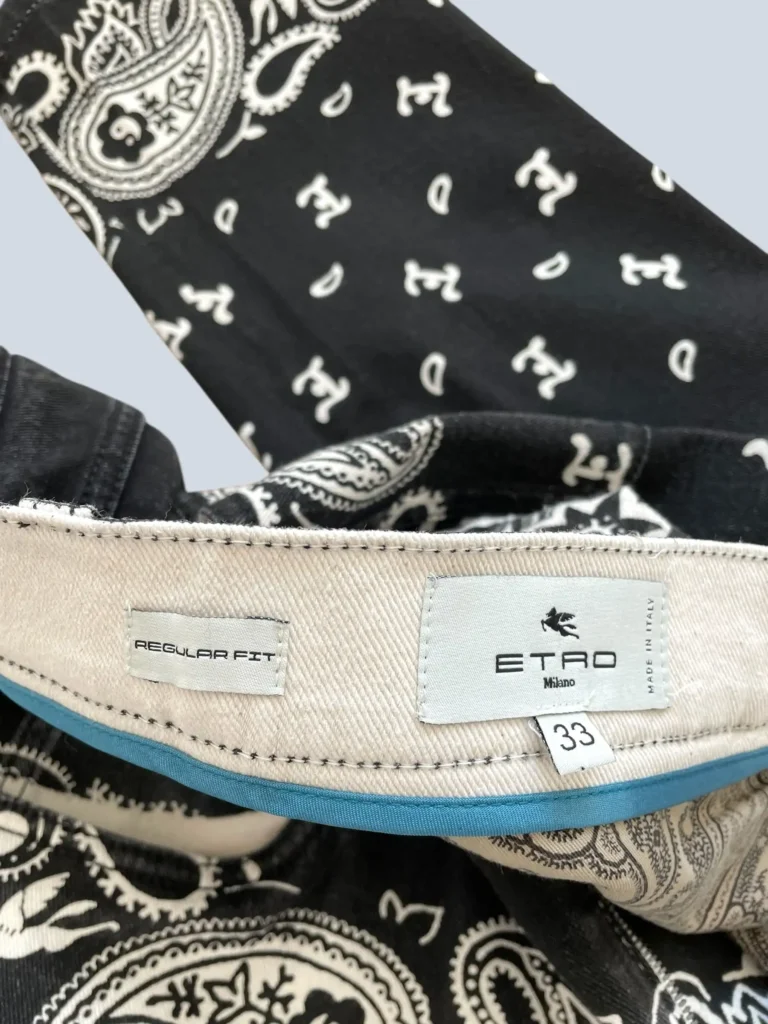 Paisley print denim trousers, 33., photo 6 of 9
