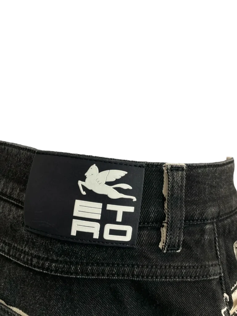 Pantaloni in denim con stampa paisley., foto 5 di 9