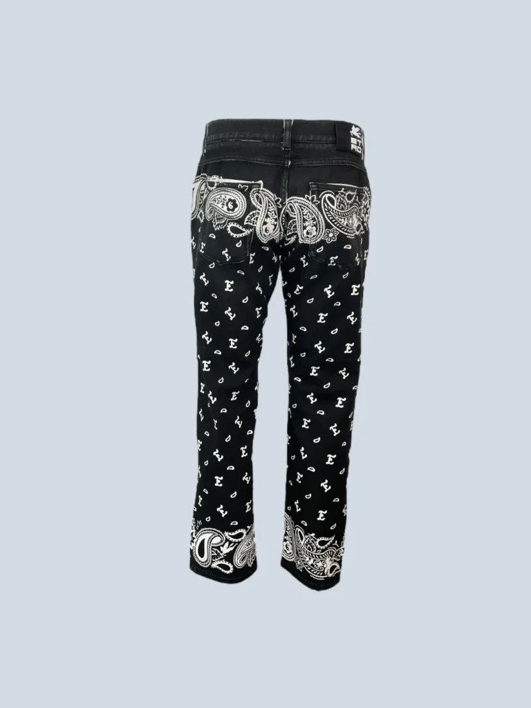 Paisley print denim trousers, 33., photo 4 of 9