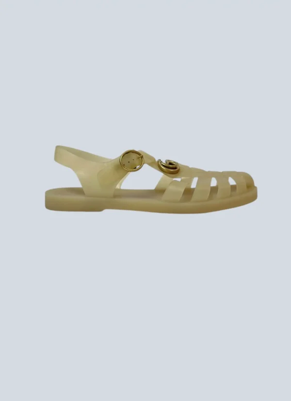 <b>Gucci</b><br> sandali con cinturino a fibbia in gomma, 9.