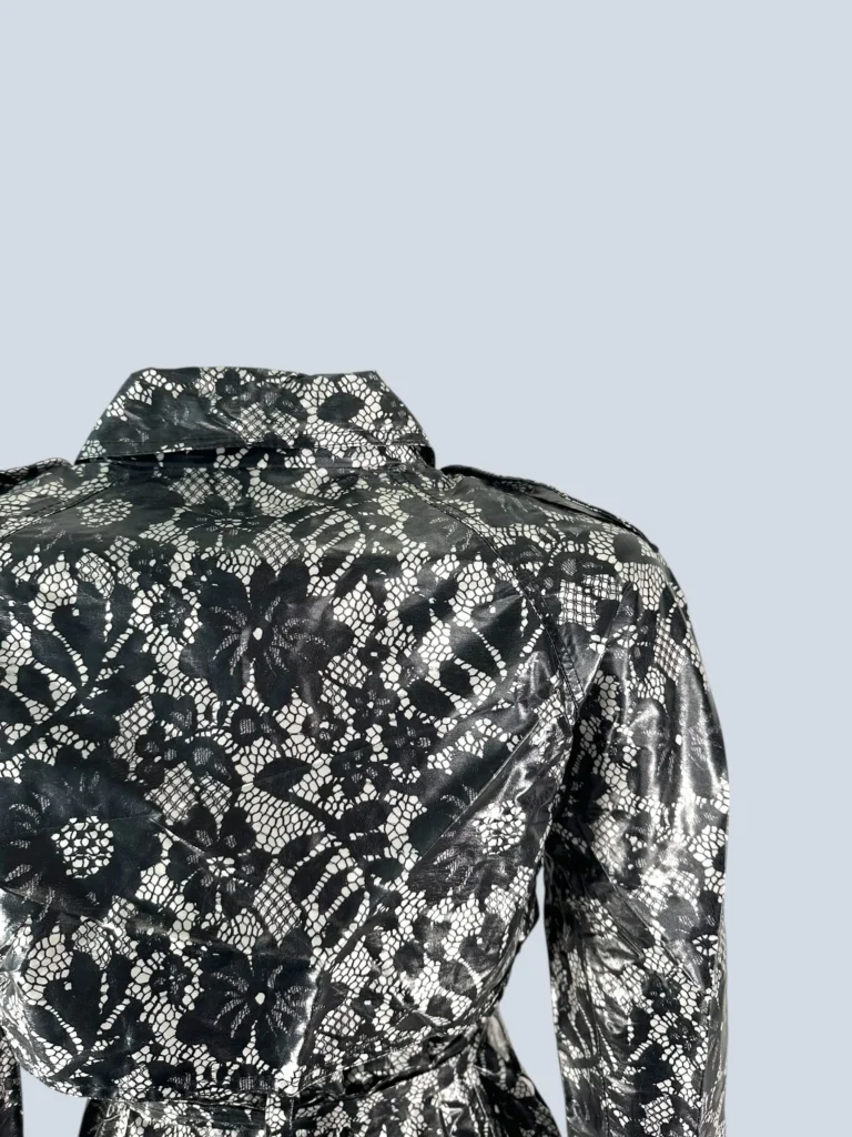 Lace print waxed silk trench, 40., photo 5 of 6