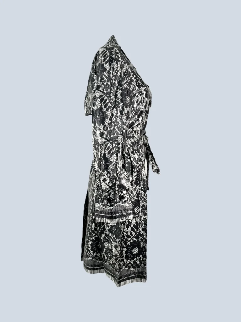 Lace print waxed silk trench, 40., photo 2 of 6
