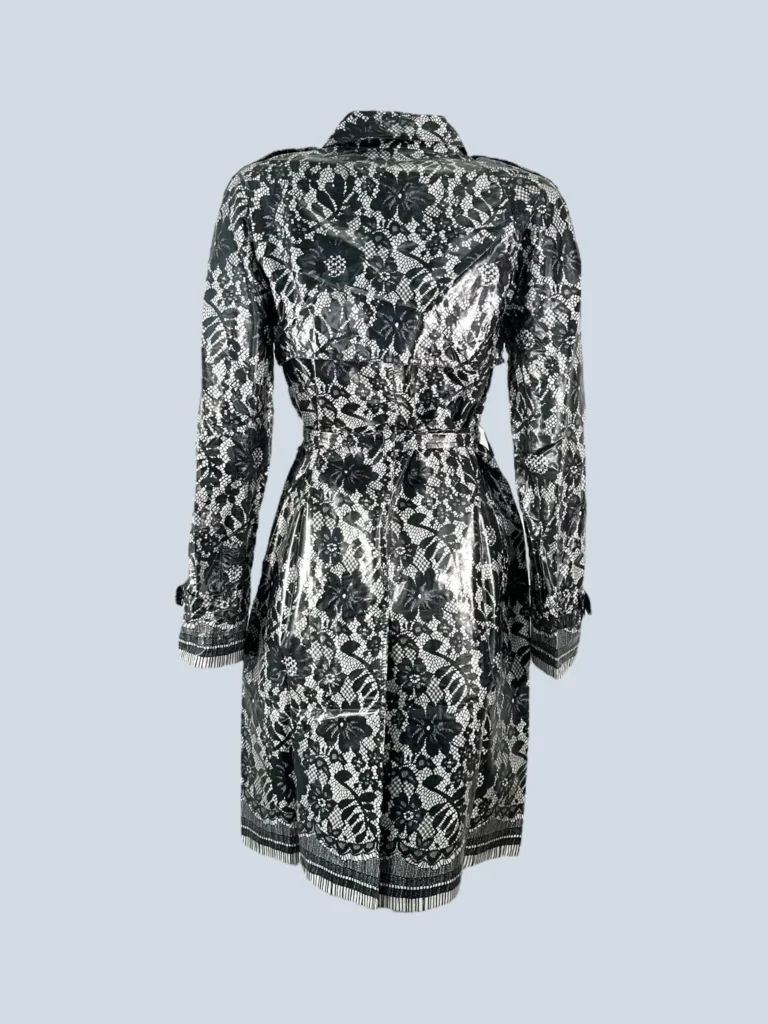 Lace print waxed silk trench, 40., photo 3 of 6