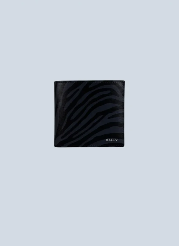 <b>Bally</b> <br> portafoglio bifold zebrato in pelle.