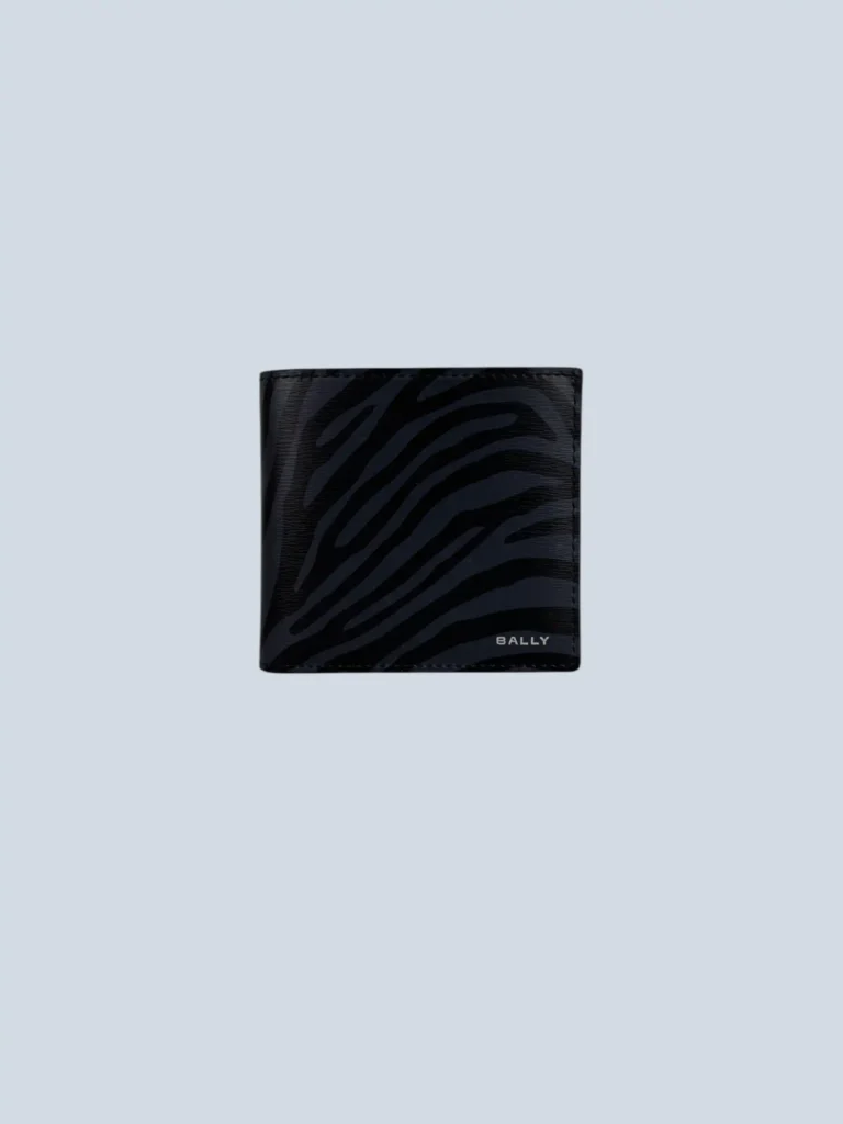 Zebra print leather bifold wallet.