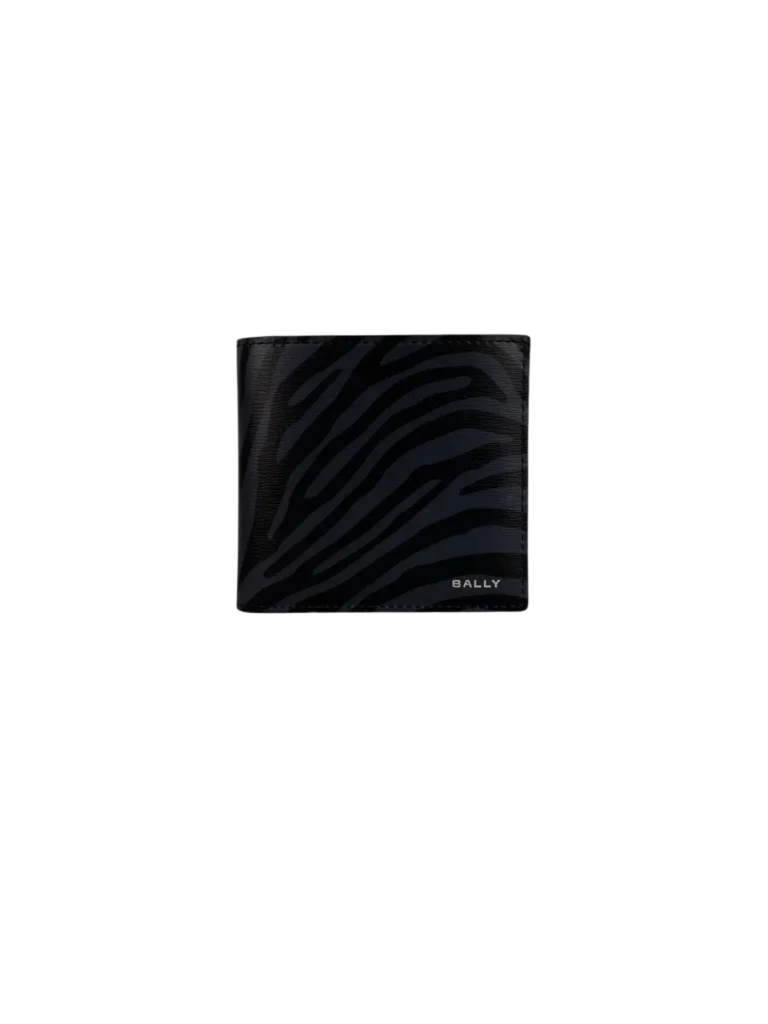 Zebra print leather bifold wallet.