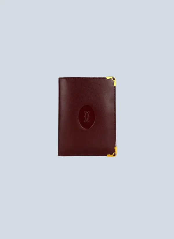 <b>Cartier</b> <br> agenda in pelle con logo impresso.