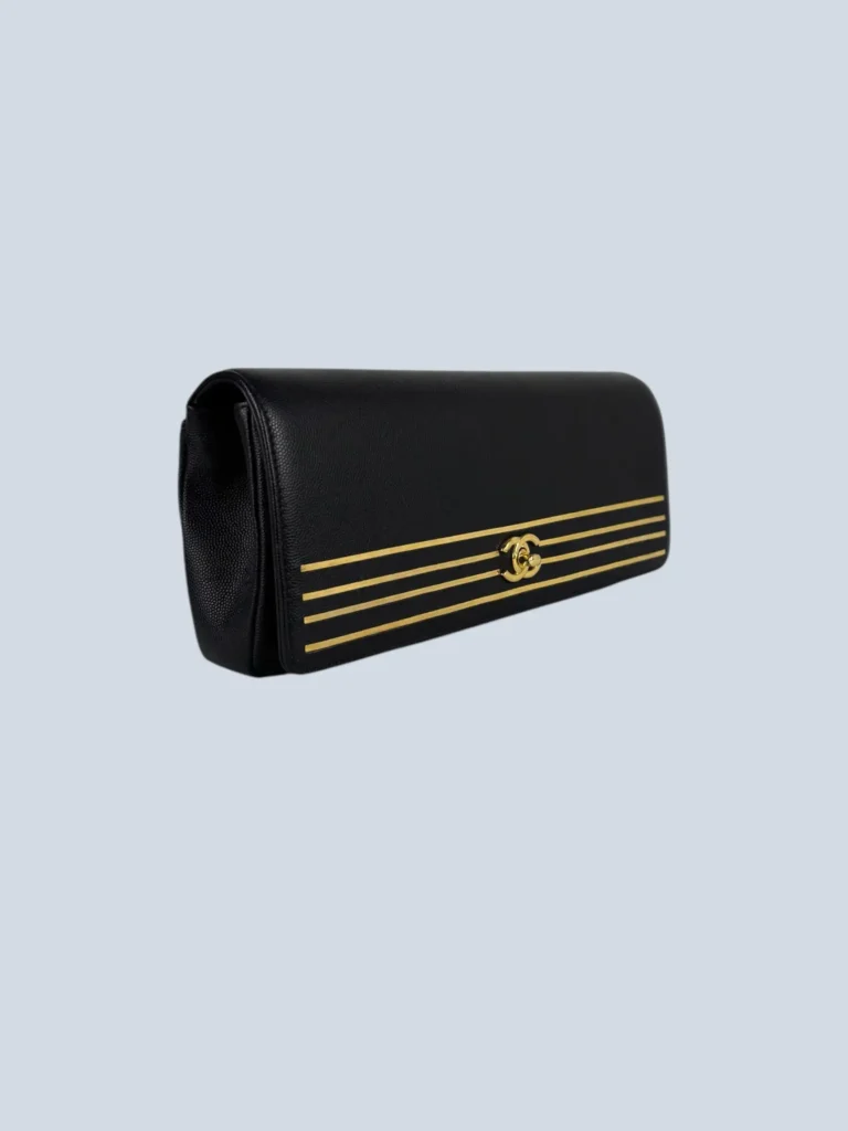 Pochette Captain Gold in pelle caviar.., foto 2 di 12