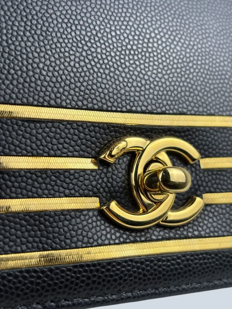 Pochette Captain Gold in pelle caviar.., foto 8 di 12