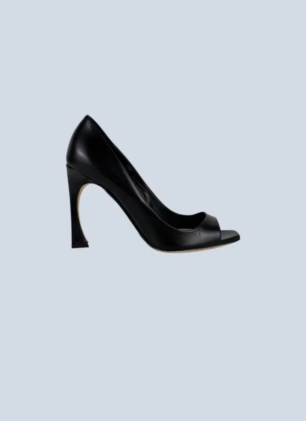 <b>Christian Dior</b> <br> décolleté open toe in pelle, 35.5.