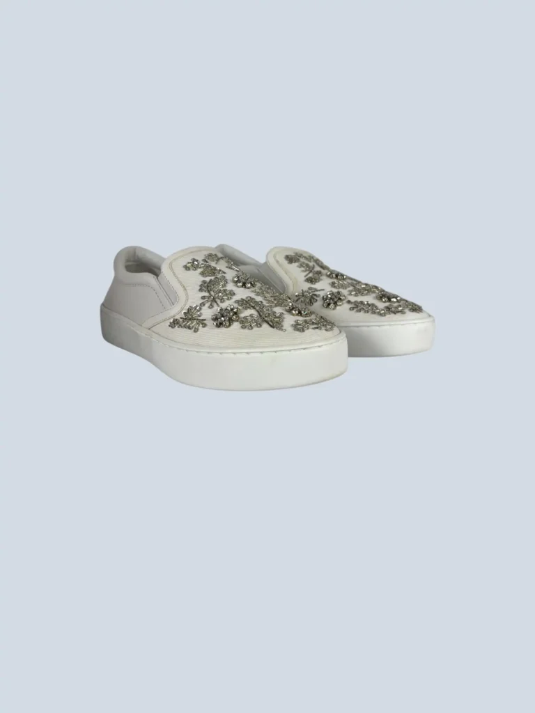 Sneakers slip-on in canvas con strass, 35., foto 2 di 6