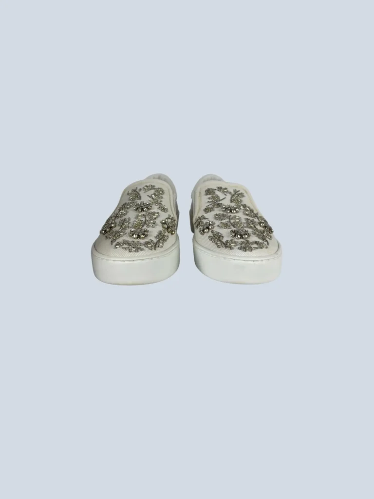 Sneakers slip-on in canvas con strass, 35., foto 3 di 6