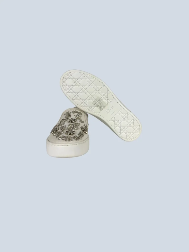 Sneakers slip-on in canvas con strass, 35., foto 5 di 6
