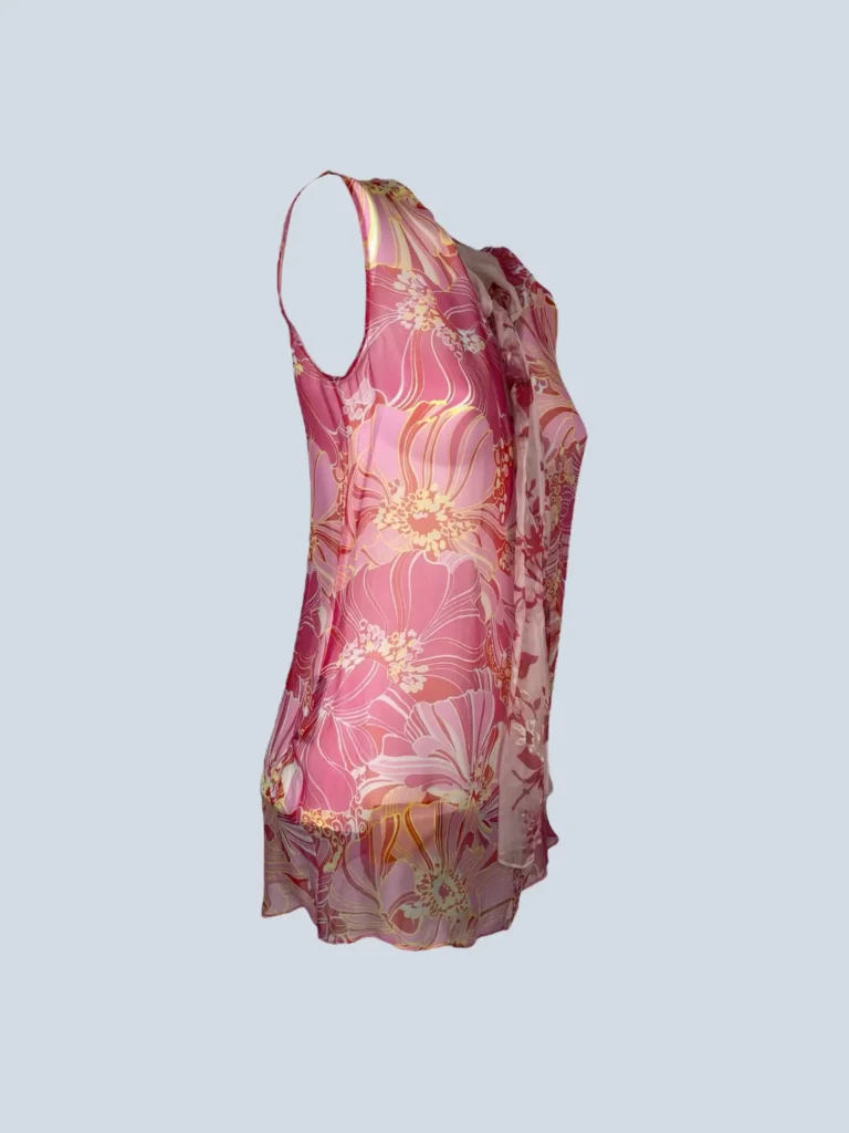 Blusa in seta stampa floreale, S., foto 2 di 6
