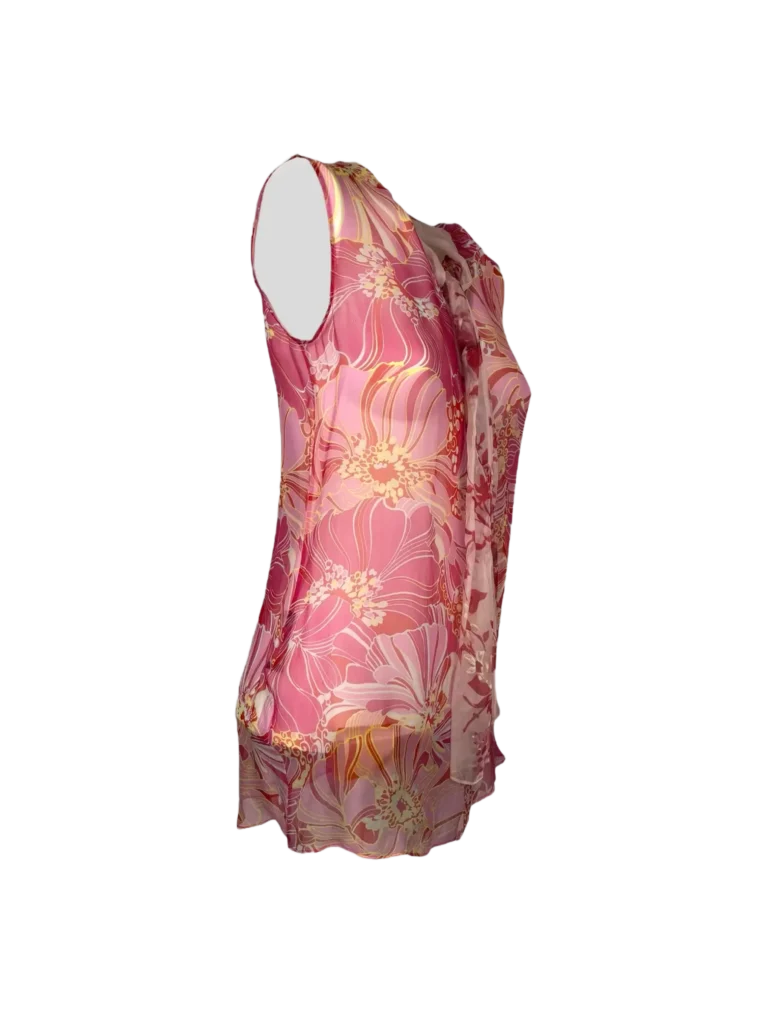 Blusa in seta stampa floreale., foto 2 di 6