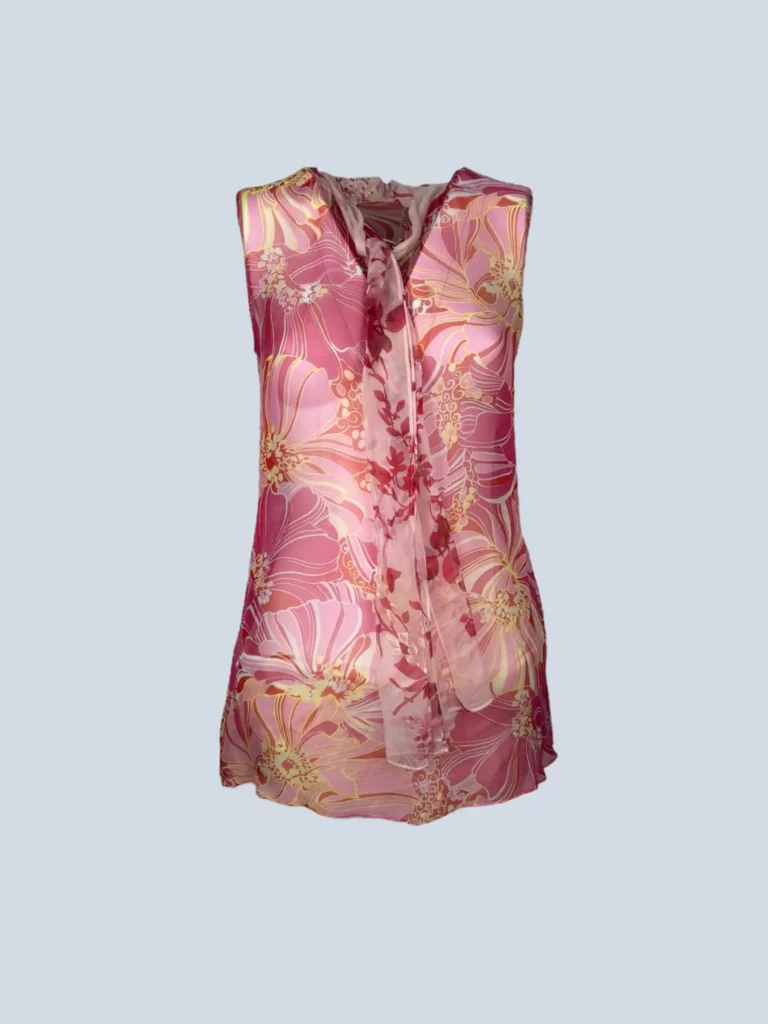 Blusa in seta stampa floreale, S.