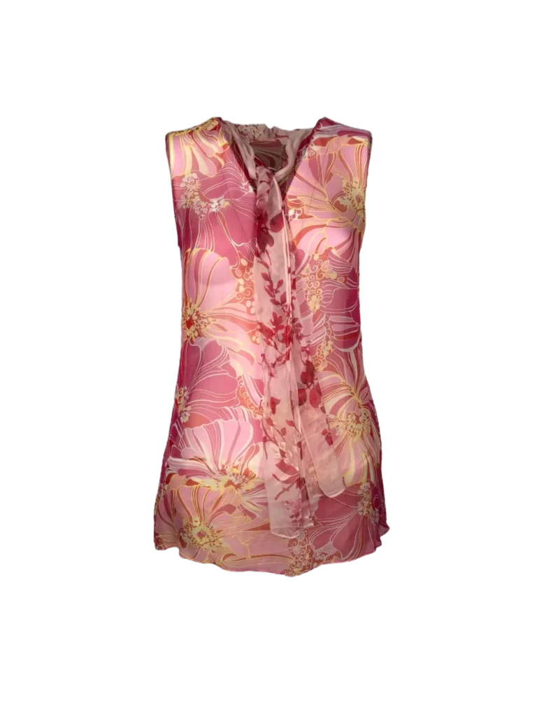Blusa in seta stampa floreale.