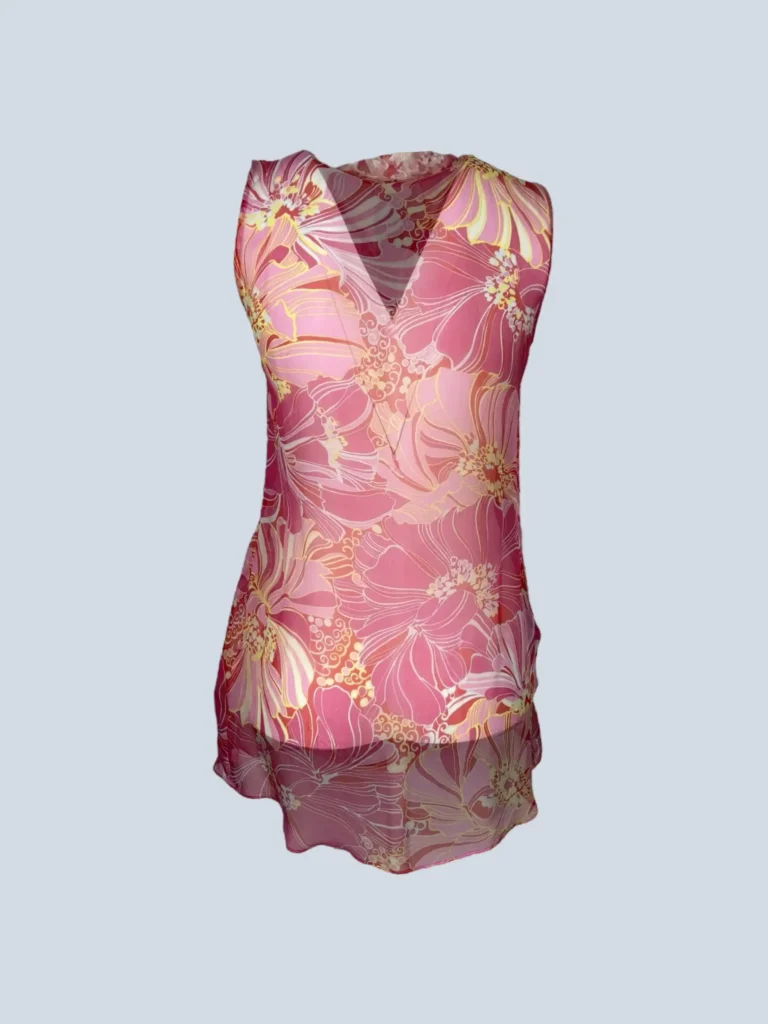 Blusa in seta stampa floreale, S., foto 4 di 6
