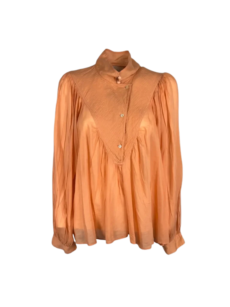 Blusa in cotone con ricamo.