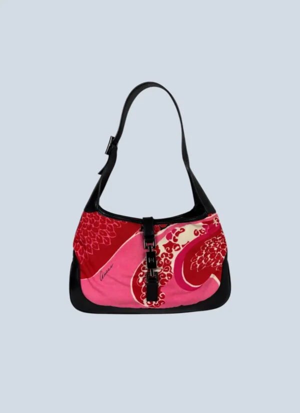 <b>Gucci by Tom Ford</b> <br> borsa a spalla Jackie in nylon stampa flora.