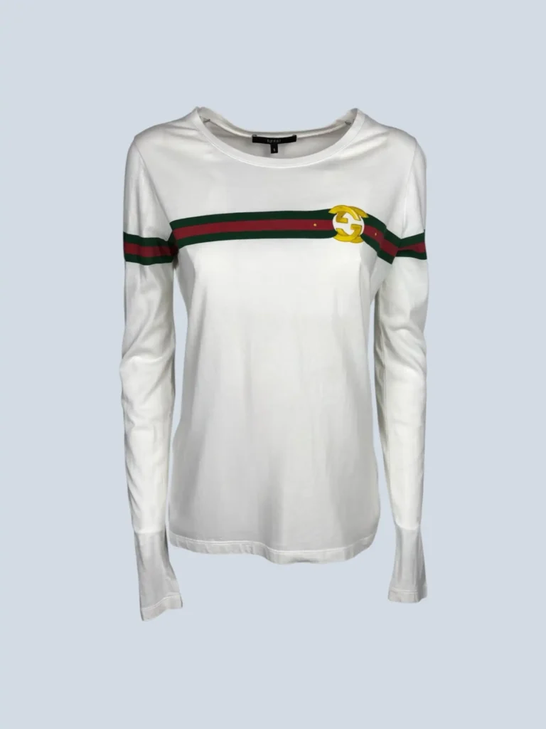 Maglia a maniche lunghe in cotone stampa web, S.