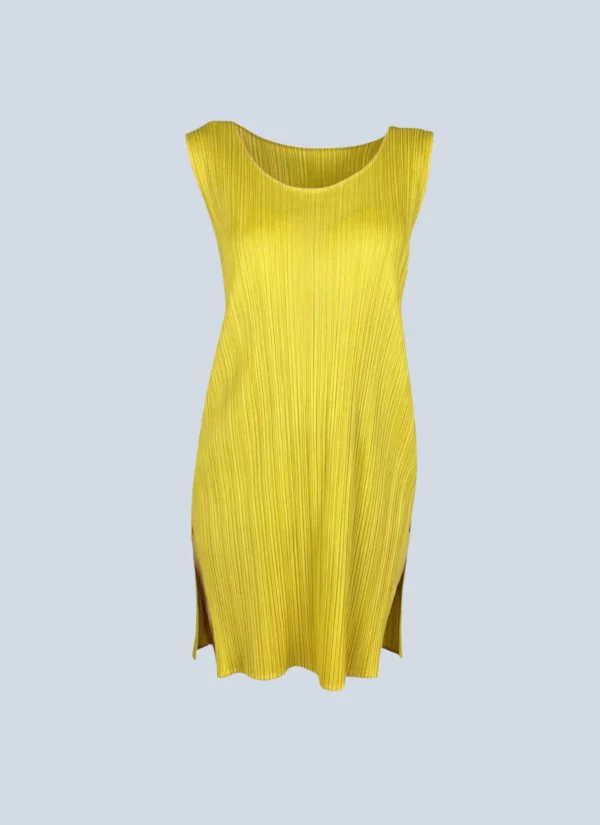 <b>Issey Miyake</b> <br> abito midi plissé con spacco laterale, 5.