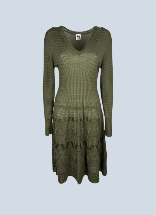 <b>M Missoni</b> <br> abito midi in cotone con motivi geometrici, S.