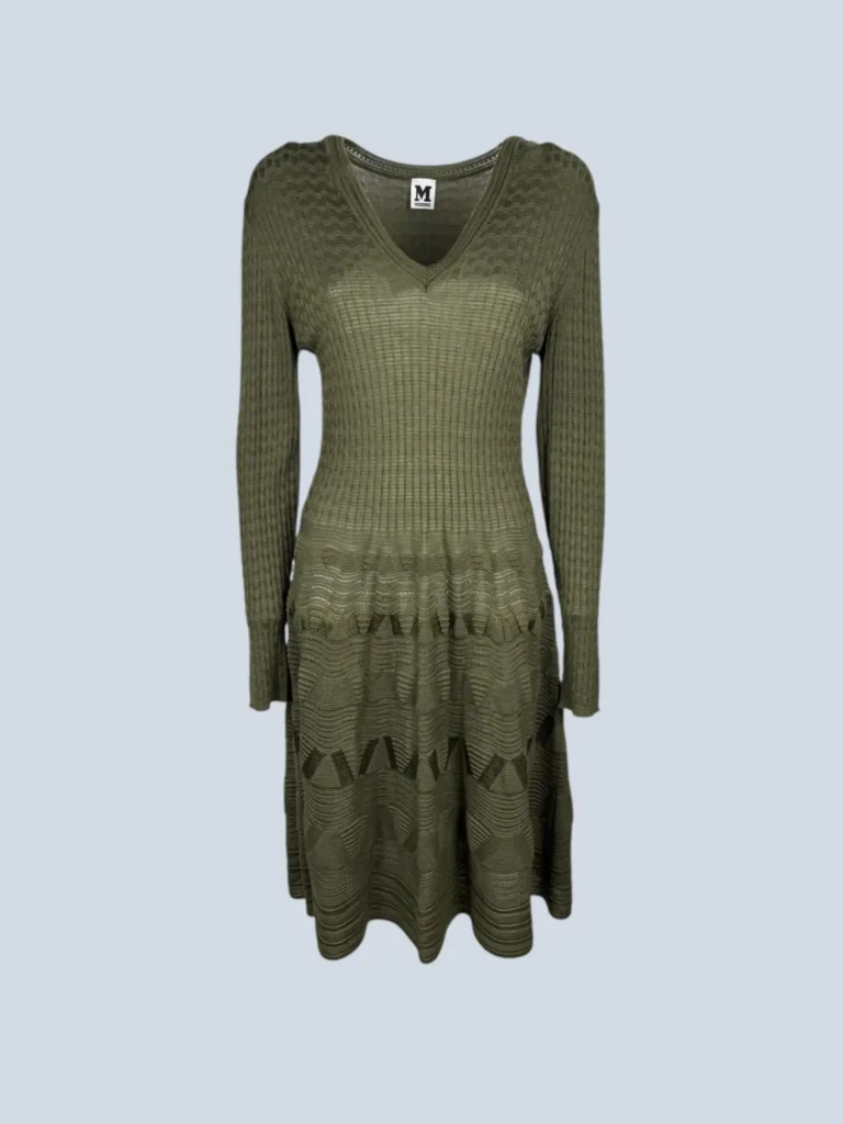 Abito midi in cotone con motivi geometrici, S.