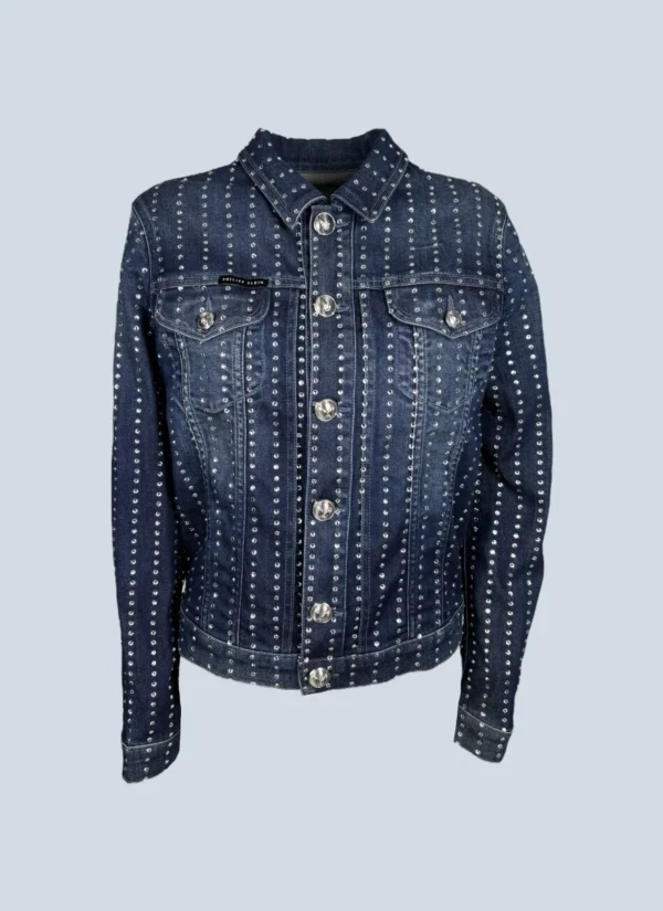 <b>Philipp Plein</b> <br> giubbotto denim con strass, S.