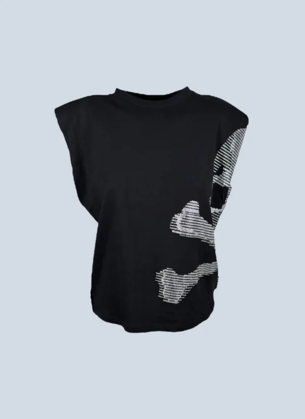 <b>Philipp Plein</b> <br> top in cotone con teschio, S.