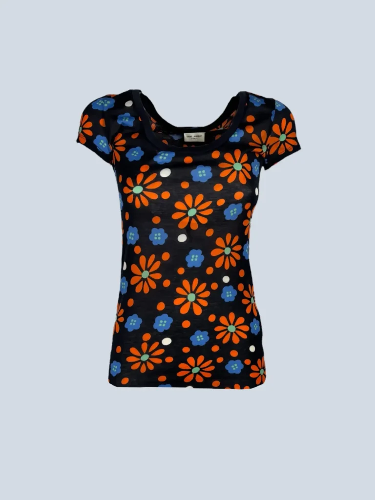 T-shirt in cotone stampa floreale, S.