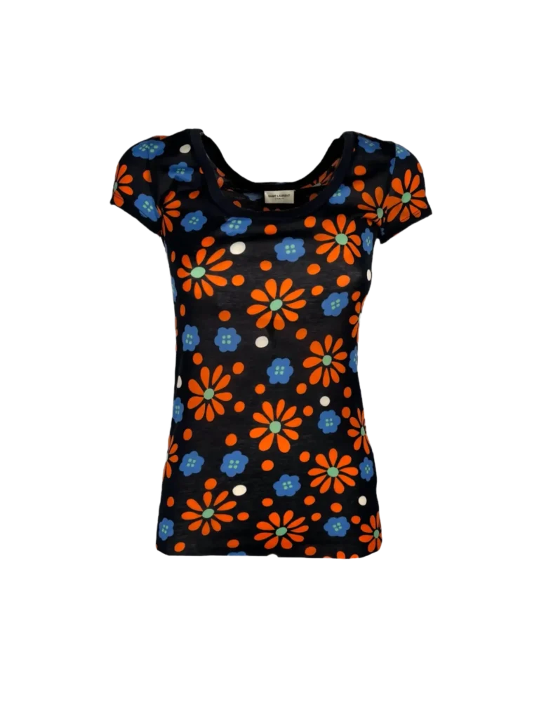 T-shirt in cotone stampa floreale.