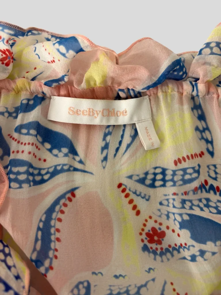 SeeByChloé, abito stampa floreale in seta., foto 4 di 6