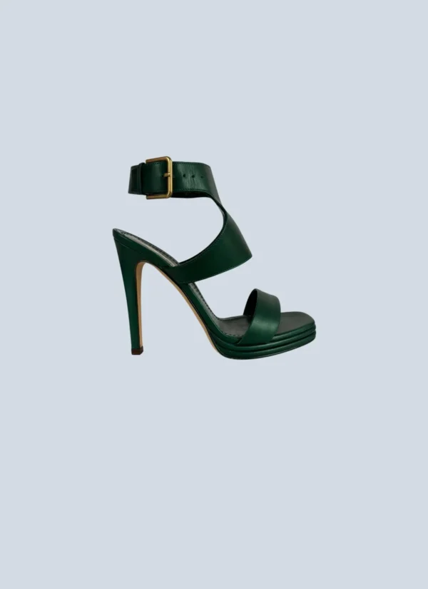 <b>Yves Saint Laurent</b> <br> sandali a fascia in pelle, 36.