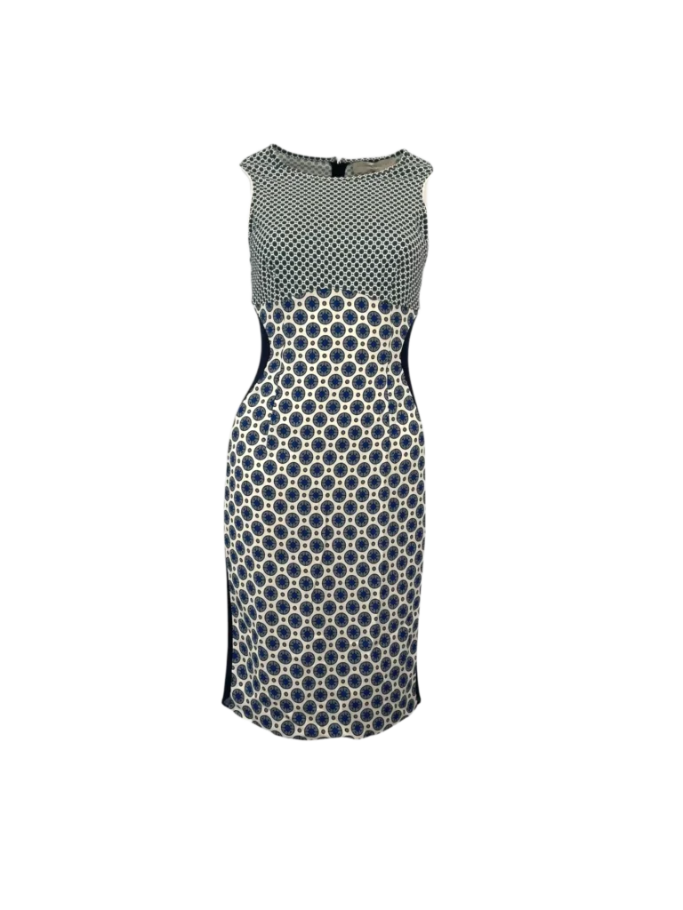 Optical print midi dress.