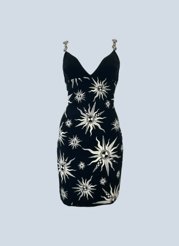 <b>Fausto Puglisi</b><br> abito midi con stampa astratta, 40.