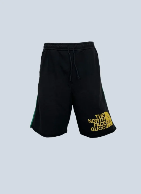 <b>Gucci x The North Face</b><br> bermuda in cotone logo e web, L.